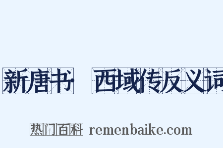 新唐书·西域传反义词是什么意思的图片